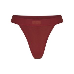Skims Cotton Ribbed Thong – Sangria